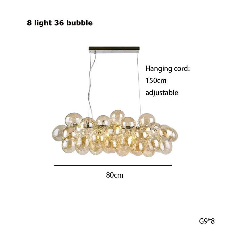 Modern Colour Bubble Chandelier for Living Room Bedroom Decor, Industrial Pendant Lighting