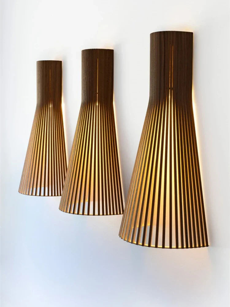 Wooden Spoke Wall Lamp for Home & Hospitality Spaces in White & Black