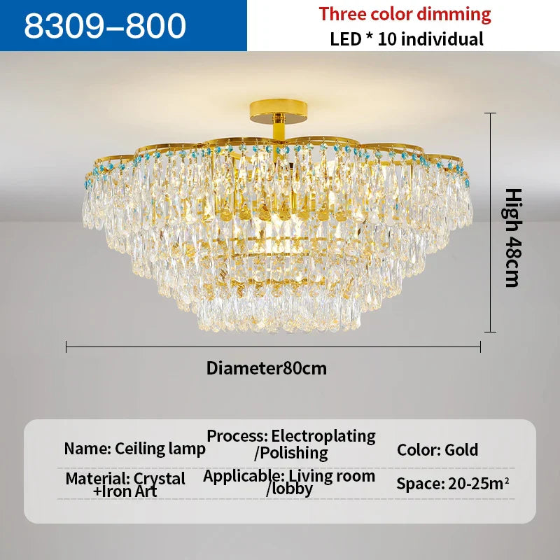 Crystal Light Chandelier | Post-Modern European Luxury for Living Room, Bedroom, Dining