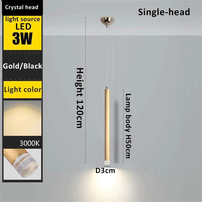 Golden Tube LED Chandelier for Modern Duplex Villa Living Room Staircase