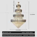 European-Style Duplex Villa Loft Crystal Chandelier - High-End Luxury Lighting Solution