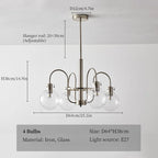 Glass LED Chandelier: Retro Bauhaus Design for Living Room, Bedroom, Kitchen, or Dining Table