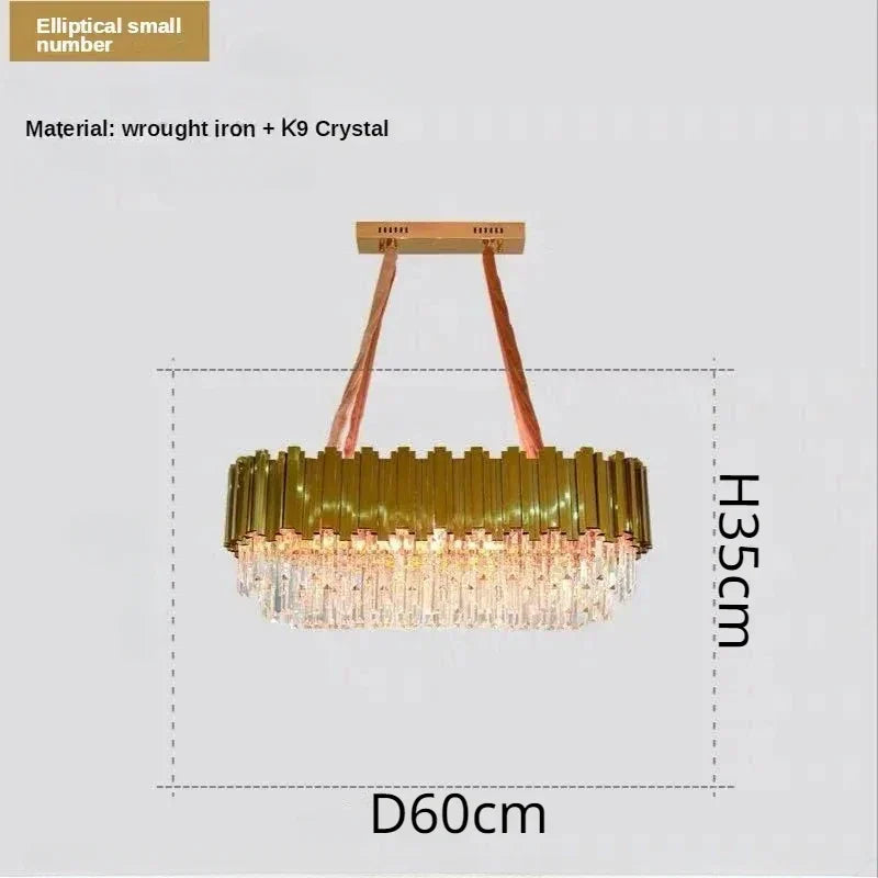 Crystal Ceiling Chandelier: Luxury Round LED Light for Living Room, Artistic Home Decor