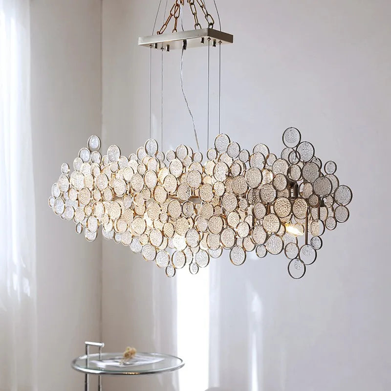 Glass Led Chandelier: Modern Luxury Designer Pendant Lights for Living Room, Bedroom, Study