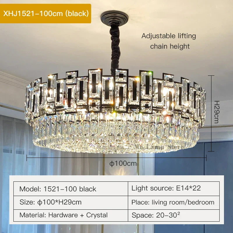 Crystal Chandelier: Modern Elegant Lighting for Living Room, Bedroom, Kitchen