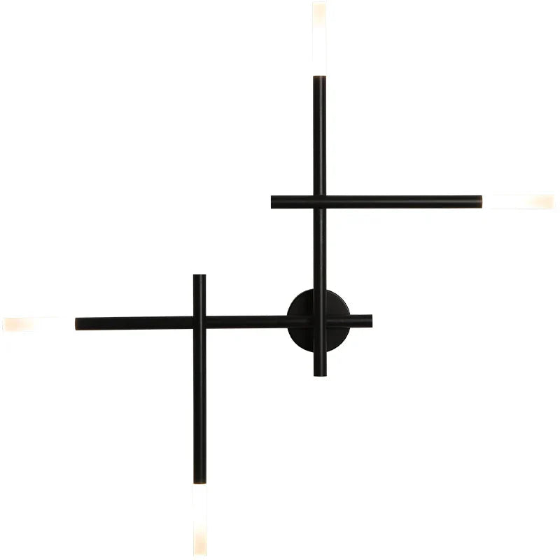 Nordic Black LED Wall Lamp: Multi Arms Bedside & Living Room Indoor Lighting