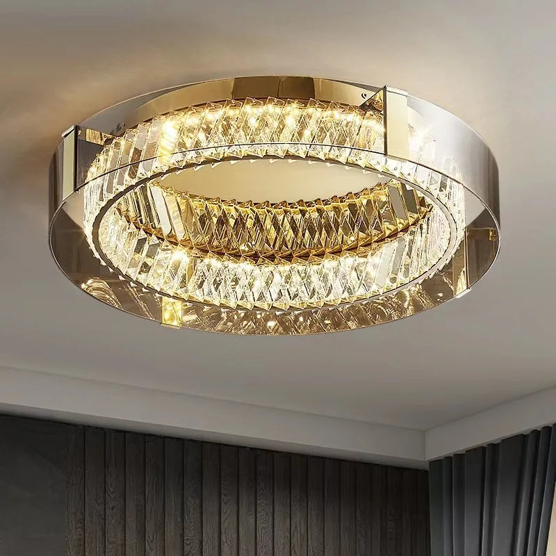 Nordic LED Crystal Glass Ceiling Light - Modern Living Room Dining Room Bedroom