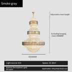 European Crystal Duplex Chandelier for Elegant Living Room and Villa décor.