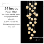 Luminous Glass Ball Pendant Chandeliers for Living Dining Room Decor LED Lighting