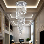 Moon Star Crystal Chandelier: Modern Spiral Design for Lobby Stair Lighting