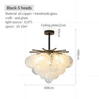 Modern Luxury Black Gold Chandelier for Living Room and Restaurant