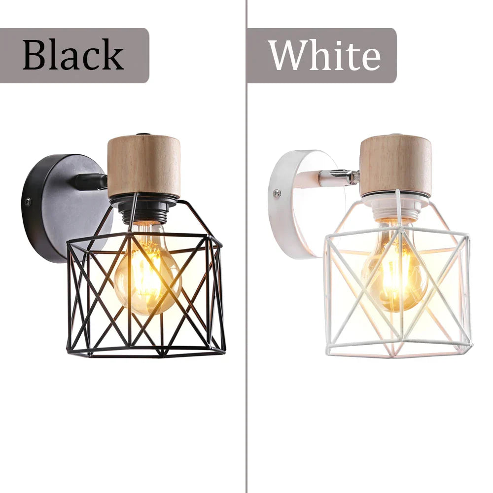Retro Wood Wall Sconce Vintage Ceiling Pendant Lights for Home Décor