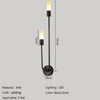 Minimalist Gold Black Wall Sconces for Bedroom Stairway Balcony Lighting