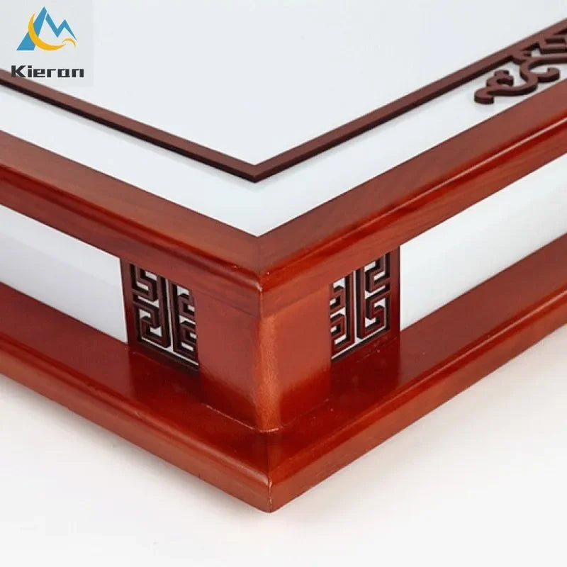 Solid Wood LED Ceiling Lamp, Nordic Modern Design, Hollow Carved, Living Room Bedroom Decor