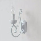 Elegant White Iron Wall Lamp E14 Candle Light Bedroom Lighting