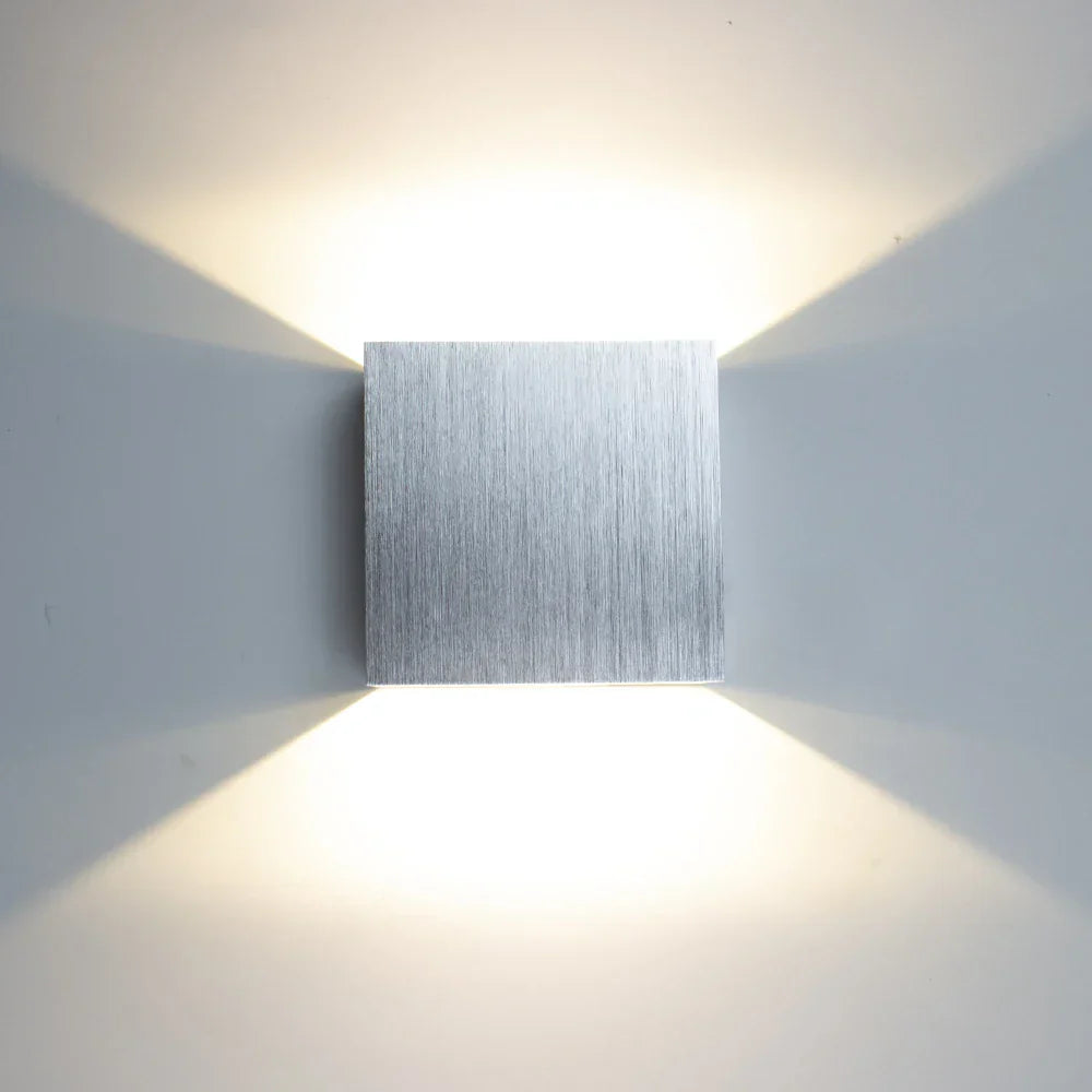 LED Up Down Wall Lamps: Gold & Silver Aluminium Wall Light for Bedroom, Living Room, Corridor