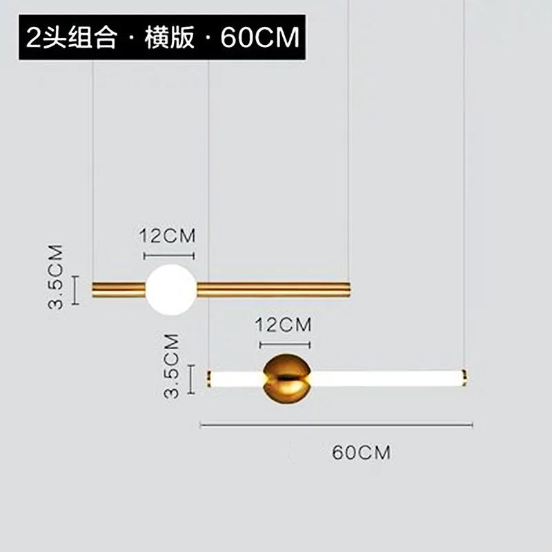 Modern Wand LED Pendant Light for Bedside Living Room, Hotel Hall Decor