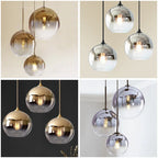 Gradient Glass Chandelier: Modern Nordic Living Room Lighting for Bedroom or Restaurant