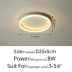 Modern Round Bedroom LED Ceiling Light for Living Room Study, Home Decor Lighting