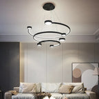 LED Ring Chandelier: Modern Nordic Hanging Light for Dining, Living Room, and Lobby