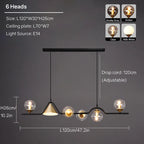 Linear Hanging Lamp Minimalist Chandelier Modern Nordic Dining Table Lantern