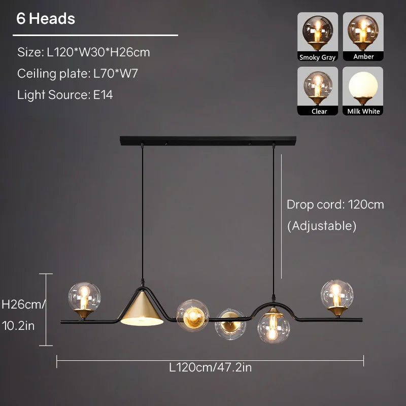 Linear Hanging Lamp Minimalist Chandelier Modern Nordic Dining Table Lantern