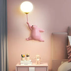 Kids Bear Wall Light Moon Decor for Girl Bedroom