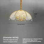 Copper Crystal Chandelier: Luxurious New American French Style Livingroom Lighting