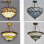 Stained Glass Tiffany Chandelier Pendant Light for Mediterranean Home Decor