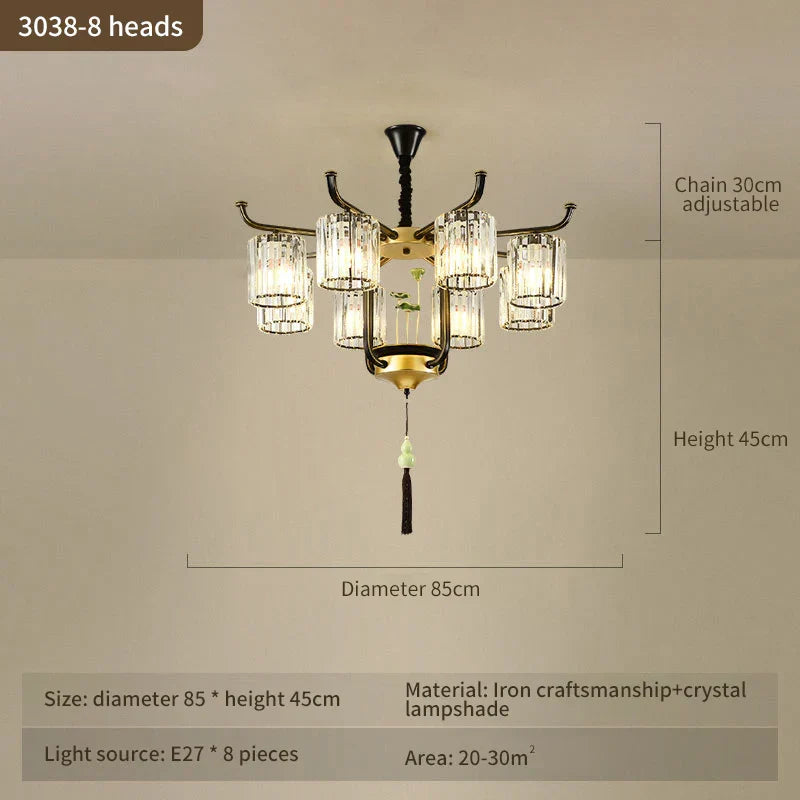 Luxury Crystal Chandelier: Modern Chinese Villa Living Room Lighting