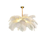Ostrich Feather LED Pendant Lamp for Living Room or Bedroom Decor