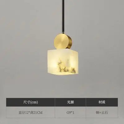 Marble LED Chandelier Single Head Hanging Lamp