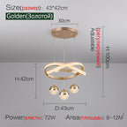 Modern Art Three-Head Chandelier for Dining Room and Bedroom