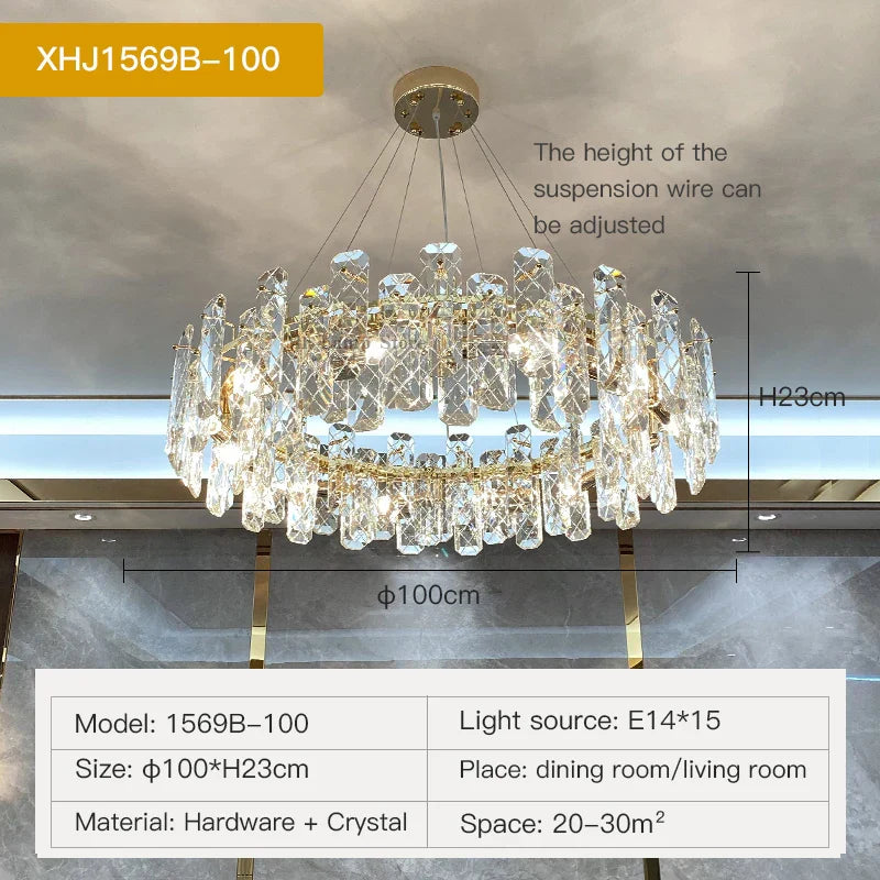 Crystal LED Chandelier for High-end Living Spaces