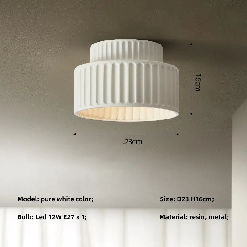 Nordic Creamy LED Ceiling Lamp - Wabi Sabi Style Bedroom Home Decor Fixtures