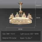 Luxe Crystal Ceiling Chandelier - Elegant Home Decor Hanging Light for Living Room