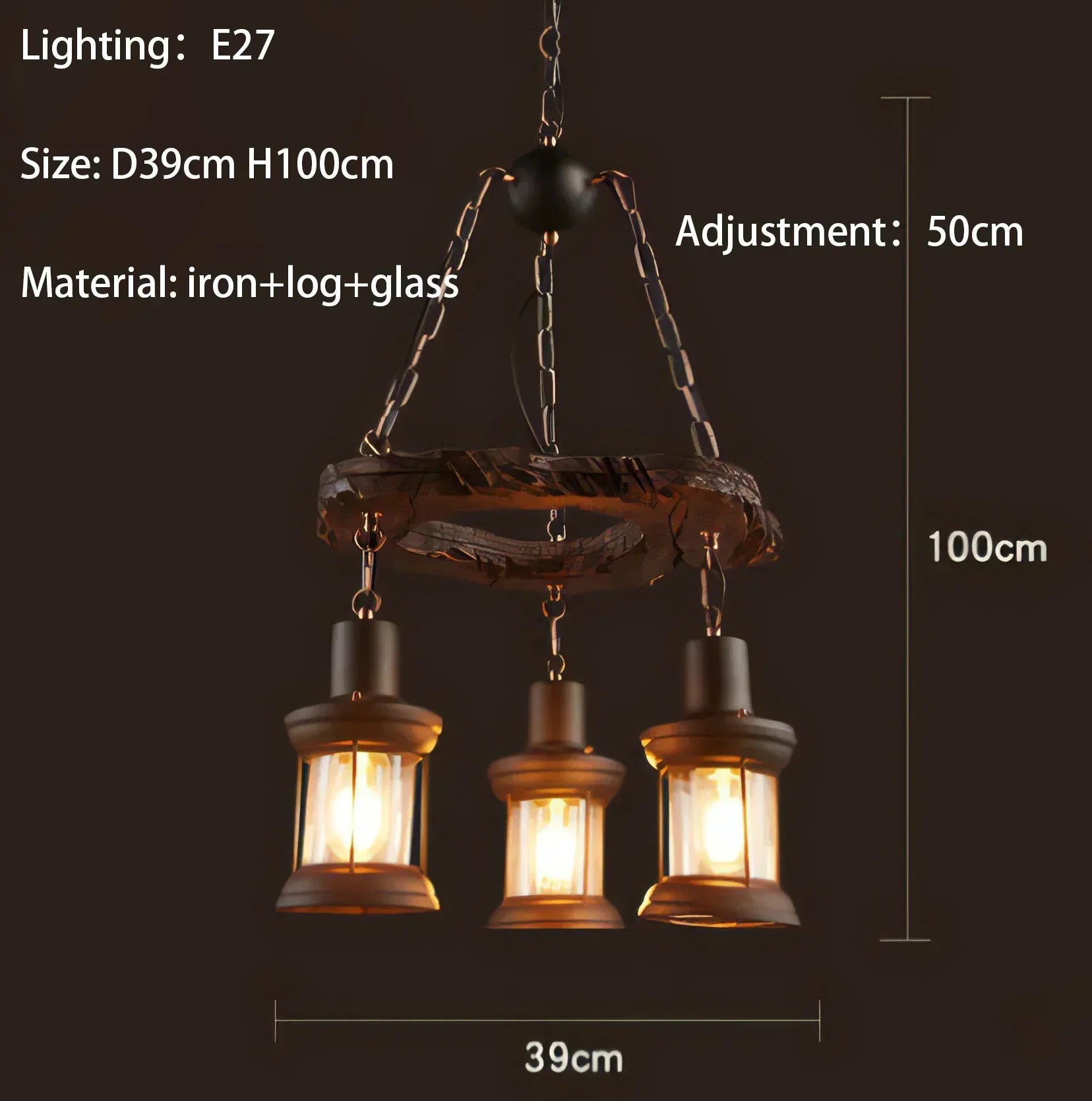 Iron Wheel LED Pendant Lights - Industrial Metallic Lustre Hanging Lamps