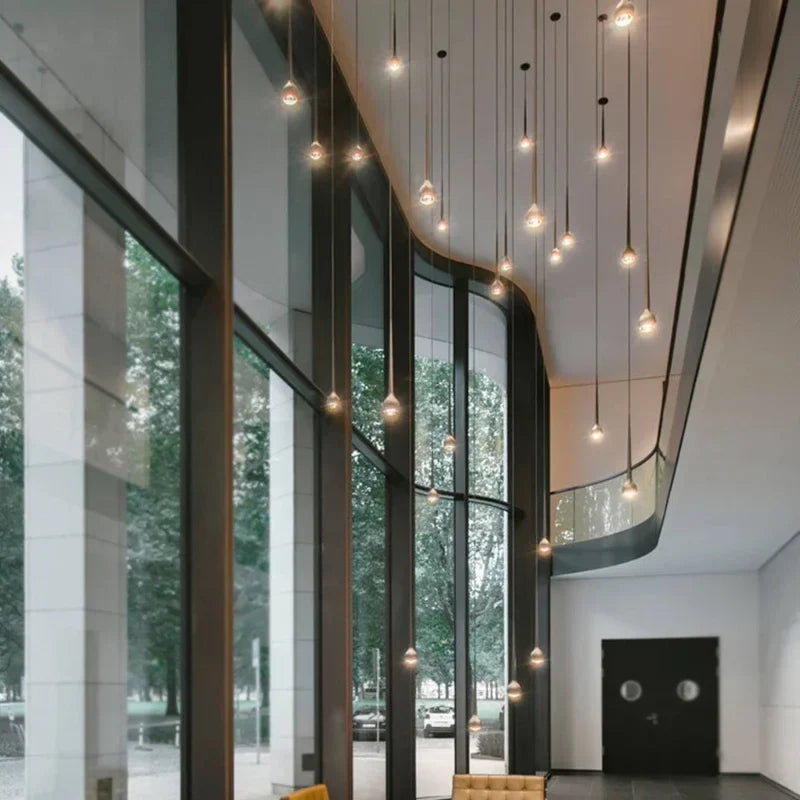Water Drop Pendant Light: Modern Luxury Chandelier for Staircase, Bedside, Bar, and Restaurant