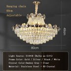 Modern Crystal Chandeliers for Luxury Living Room Staircase Lighting