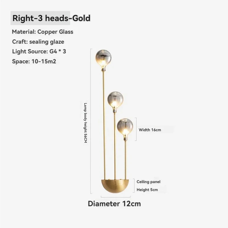 Copper Fireworks LED Ceiling Chandelier for Modern Bedroom and Living Room Decor