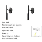 Adjustable Indoor LED Wall Lamp Spotlight Fixture, Aluminum, Rotatable 350°