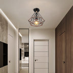 Rattan Ceiling Chandelier Rustic Retro Flush Mount Light Fixtures