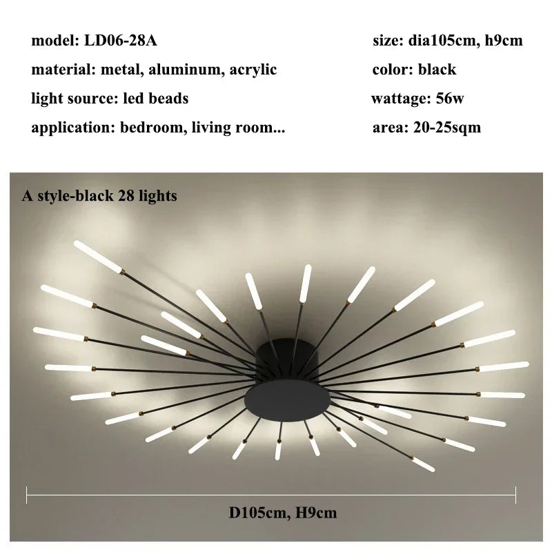 Modern LED Ceiling Chandelier for Home Lighting and Bedroom Luster