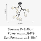 Branch Shape Firefly Ceiling Chandelier G4 Led Lighting Indoor Hanging Lamp