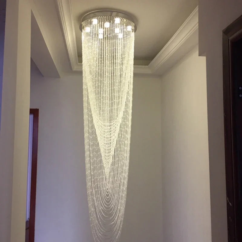 Luxury Crystal Ceiling Light for Home, Stairs & Restaurant Lighting