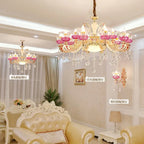 Flower Candle Villa Chandelier for Luxury Living and Dining Rooms