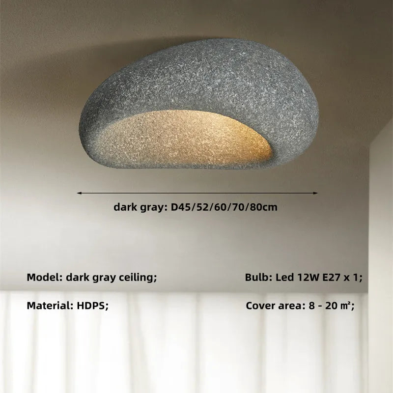 Khmara E27 Ceiling Light: Nordic Wabi Sabi Art for Home Living Room Décor