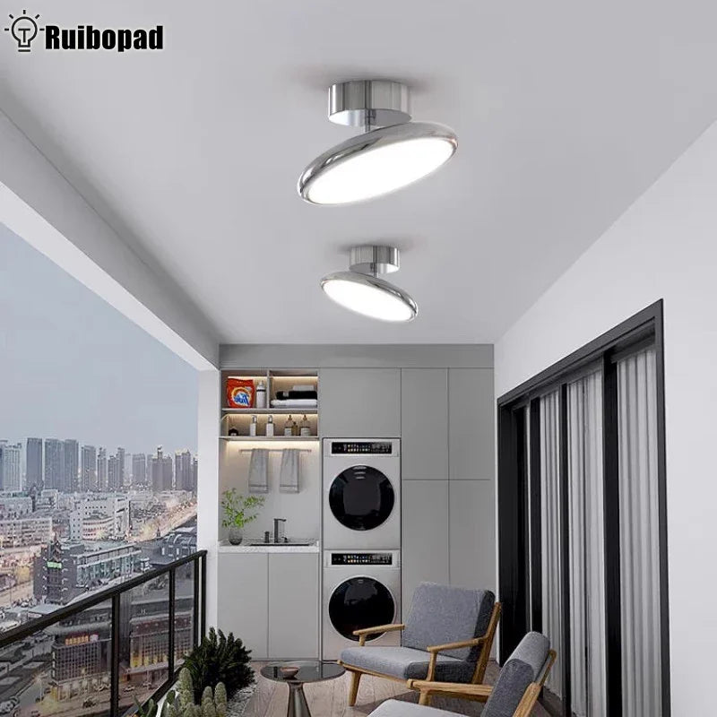 Modern Round Chrome LED Ceiling Light for Various Rooms