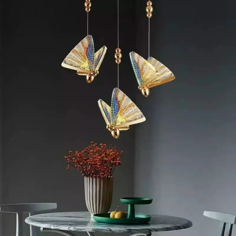 Luxury LED Butterfly Pendant Chandelier: Modern Nordic Hanging Lamp