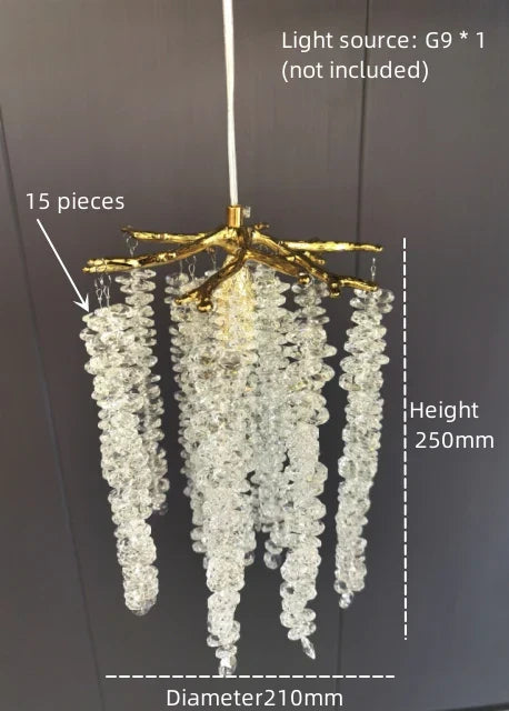 Luxury Crystal Tassel Pendant Chandelier for Living Room Dining Hotel Hall